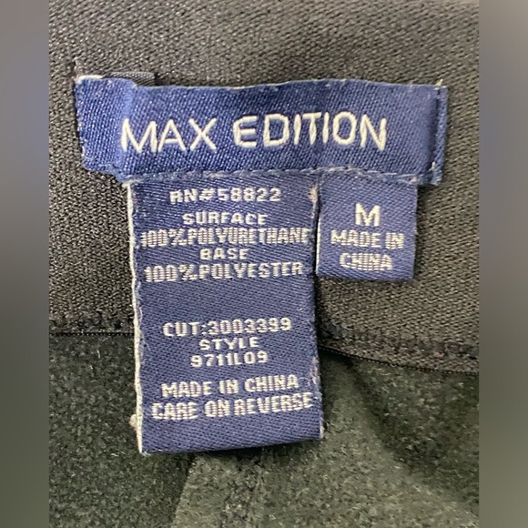 MAX Edition Women’s Faux Leather High Rise Pull-On Stretch Leggings - Size M - Picture 8 of 8